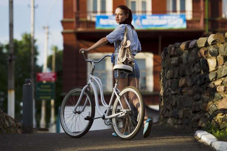 Woman with bicycle